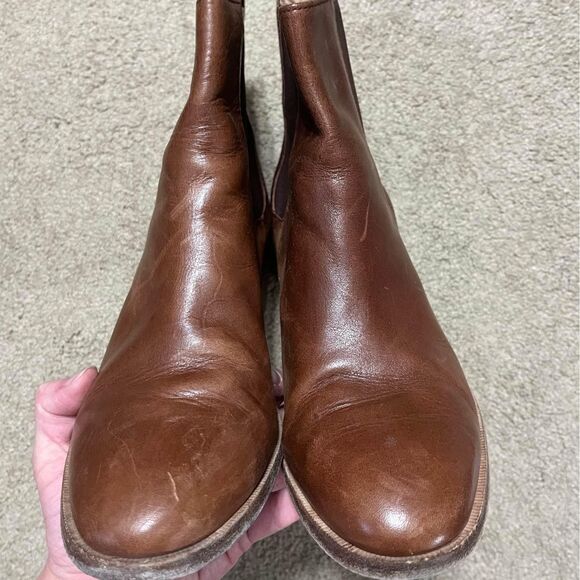 Madewell The Frankie Chelsea Brown Leather Heeled Booties size 11 - Picture 6 of 8